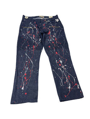 GS-115 Moto Paint Splatter Men's Jeans Size 40x33 New With Tags